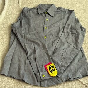 Size S denim Zumba Emoji Button Down